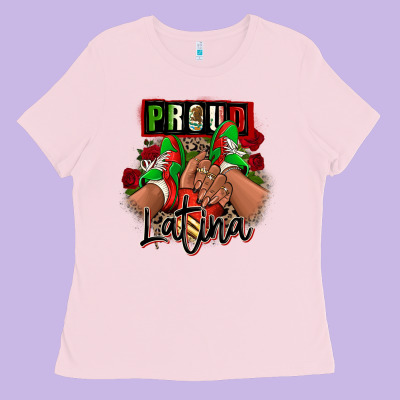 Proud Latina Mexican Sneakers Ladies Tee Designed By Ranaportraitstore