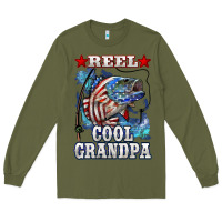 Army Green reel cool grandpa american flag bass Long Sleeve Tee - LillyAllenDesigns