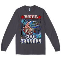 Smoke reel cool grandpa american flag bass Long Sleeve Tee - LillyAllenDesigns