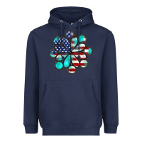Navy American flag turquoise gemstone 4th of july Heavyweight Hoodie - CowGirlArtShop