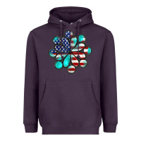 Plum American flag turquoise gemstone 4th of july Heavyweight Hoodie - CowGirlArtShop