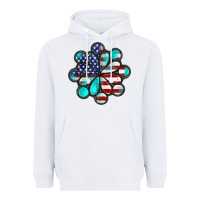 White American flag turquoise gemstone 4th of july Heavyweight Hoodie - CowGirlArtShop