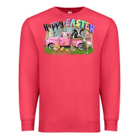 Cardinal Happy Easter truck with farm animals Easter Day Premium Sweatshirt - CowGirlArtShop