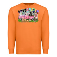 Carrot Happy Easter truck with farm animals Easter Day Premium Sweatshirt - CowGirlArtShop