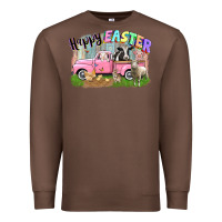 Chestnut Happy Easter truck with farm animals Easter Day Premium Sweatshirt - CowGirlArtShop