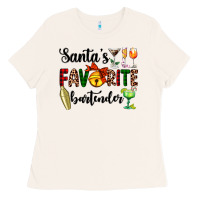 Santa's Favorite Bartender Ladies Tee | Teevron