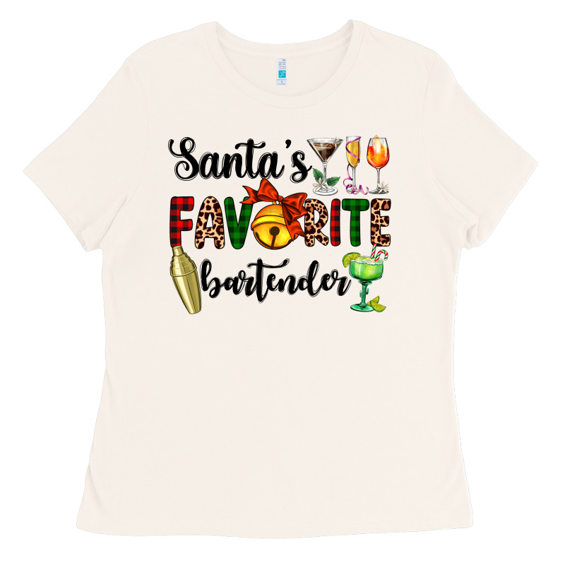 Santa's Favorite Bartender Ladies Tee by AdoDesignShop | Teevron