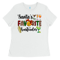 White santa's favorite bartender Ladies Tee - AdoDesignShop