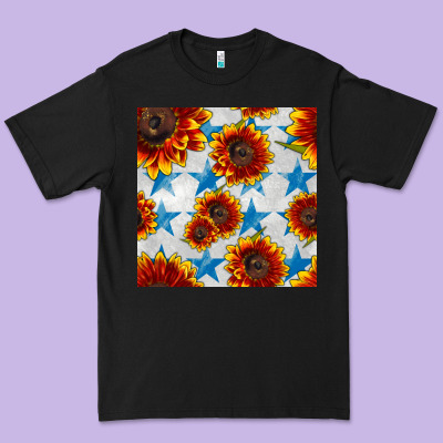 Patriotic Sunflowers And Stars Premium Tee Designed By Bundleandbundleshop