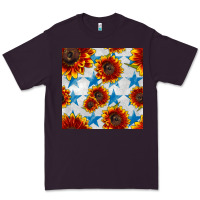 Plum patriotic sunflowers and stars Premium Tee - BundleAndBundleShop