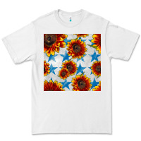 White patriotic sunflowers and stars Premium Tee - BundleAndBundleShop