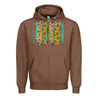 Chestnut Fall sunflower brushstrokes Zipper Hoodie - NancyCooperArtShop