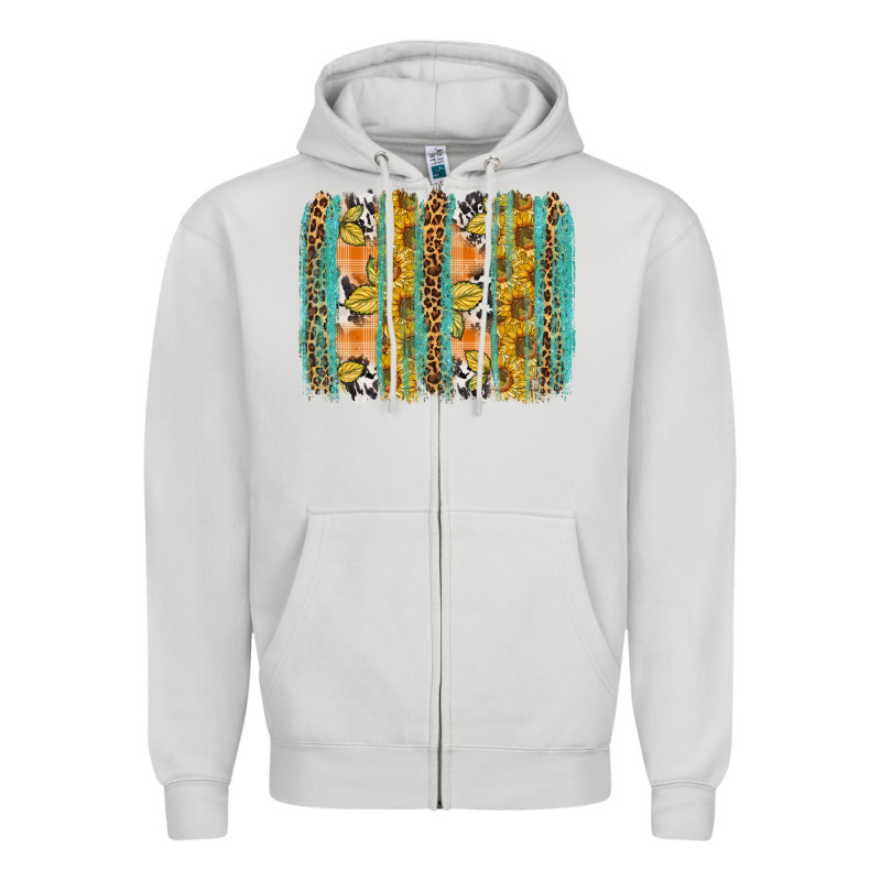 Fall Sunflower Brushstrokes Zipper Hoodie by NancyCooperArtShop | Teevron