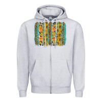 Heather Grey Fall sunflower brushstrokes Zipper Hoodie - NancyCooperArtShop