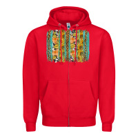 Red Fall sunflower brushstrokes Zipper Hoodie - NancyCooperArtShop