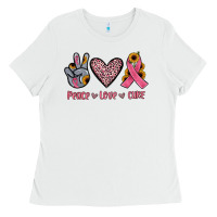 White peace love cure Ladies Tee - JahusDesignShop
