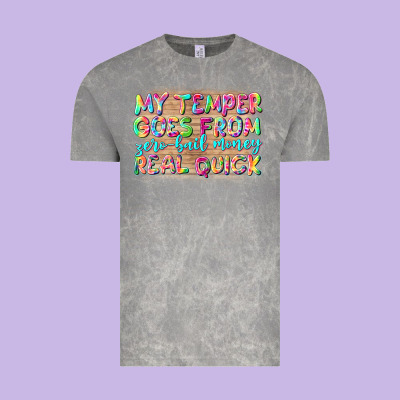My Temper Goes From Zerobail Money Real Quick Vintage Tee Designed By Nancycooperartshop