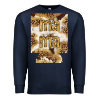 Navy Mama with leopard and cowhide regular can cooler Premium Sweatshirt - HowdyJamesFarm