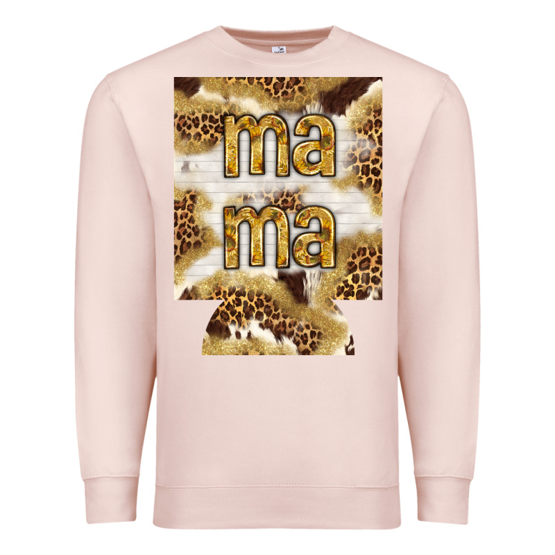 Mama With Leopard And Cowhide Regular Can Cooler Premium Sweatshirt by HowdyJamesFarm | Teevron
