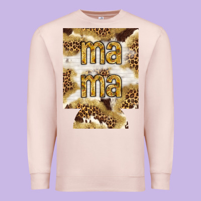 Mama With Leopard And Cowhide Regular Can Cooler Premium Sweatshirt Designed By Howdyjamesfarm