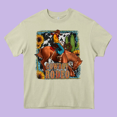Cowboy Rodeo Heavy Core Tee Designed By Jahusdesignshop