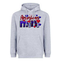 Heather Grey American Mini  4th of July Heavyweight Hoodie - CowGirlArtShop