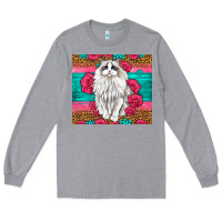 Heather Grey Western Ragdoll Cat Long Sleeve Tee - LillyAllenDesigns