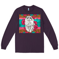 Plum Western Ragdoll Cat Long Sleeve Tee - LillyAllenDesigns