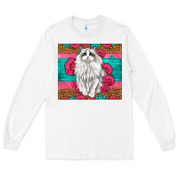 White Western Ragdoll Cat Long Sleeve Tee - LillyAllenDesigns