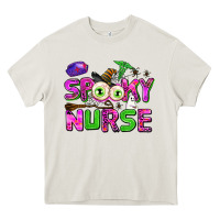 Cream spooky nurse Heavy Core Tee - AdoDesignShop