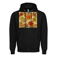 Black Fall leaves Zipper Hoodie - NancyCooperArtShop