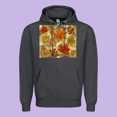 Fall Leaves Zipper Hoodie Designed By Nancycooperartshop