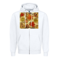 White Fall leaves Zipper Hoodie - NancyCooperArtShop