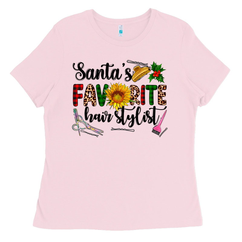 Santa's Favorite  Hair Stylist Ladies Tee by AdoDesignShop | Teevron