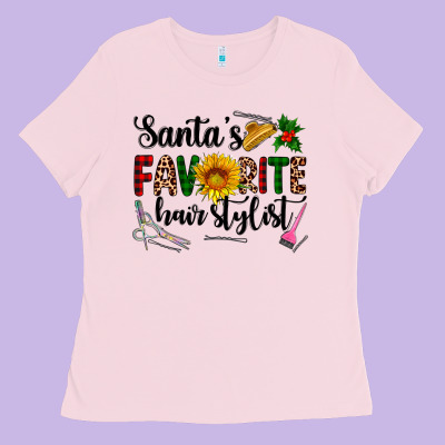 Santa's Favorite  Hair Stylist Ladies Tee Designed By Adodesignshop