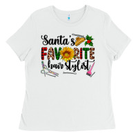 White santa's favorite  hair stylist Ladies Tee - AdoDesignShop