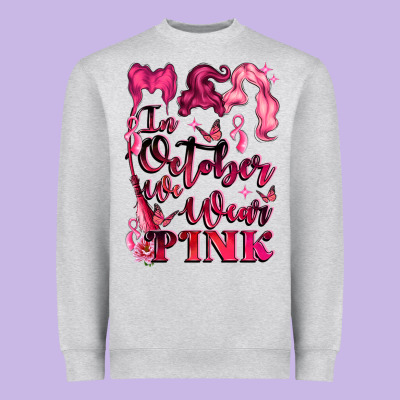 In October We Wear Pink Heavyweight Sweatshirt Designed By Lillyallendesigns