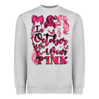 Heather Grey in october we wear pink Heavyweight Sweatshirt - LillyAllenDesigns