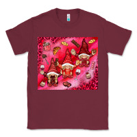 Burgundy gnomies with food Classic Tee - NancyCooperArtShop