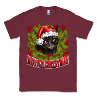Burgundy meowy christmas Classic Tee - CowhideDigitalArt