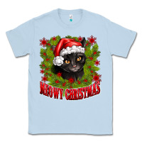 Dusty Blue meowy christmas Classic Tee - CowhideDigitalArt