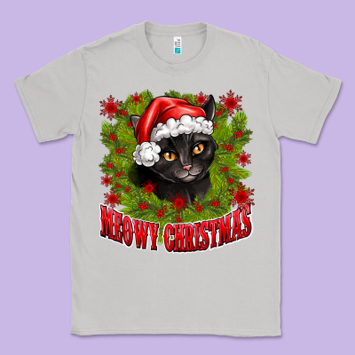 Meowy Christmas Classic Tee Designed By Cowhidedigitalart