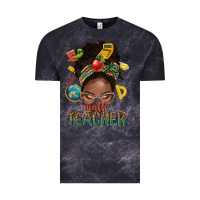Cloud Black math teacher life afro messy bun Vintage Tee - NancyCooperArtShop