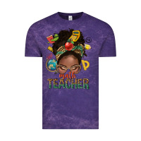 Cloud Purple math teacher life afro messy bun Vintage Tee - NancyCooperArtShop