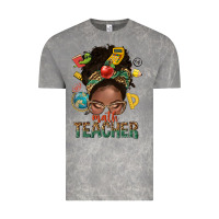 Math Teacher Life Afro Messy Bun Vintage Tee | Teevron