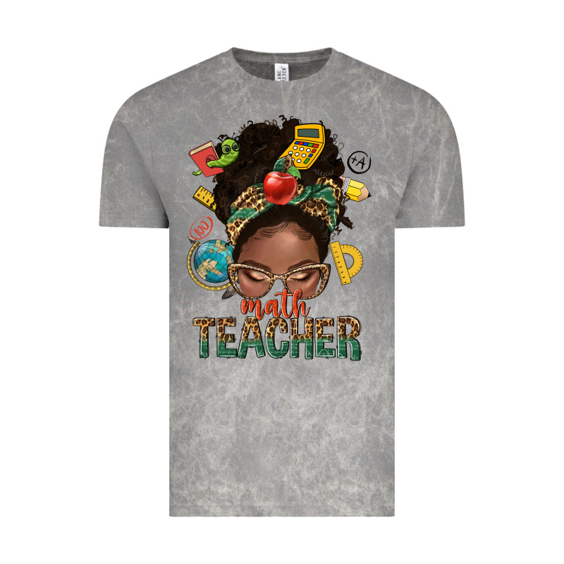 Math Teacher Life Afro Messy Bun Vintage Tee by NancyCooperArtShop | Teevron