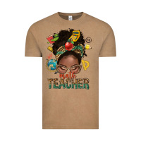 Vintage Coffee math teacher life afro messy bun Vintage Tee - NancyCooperArtShop