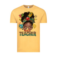 Vintage Mustard math teacher life afro messy bun Vintage Tee - NancyCooperArtShop