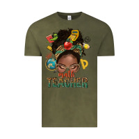 Vintage Olive math teacher life afro messy bun Vintage Tee - NancyCooperArtShop