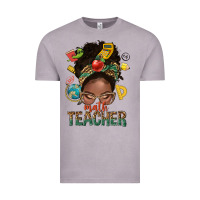 Vintage Zinc math teacher life afro messy bun Vintage Tee - NancyCooperArtShop